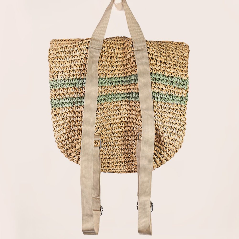 NWT Pacific Coast Striped Raffia Retreat Backpack - Picture 3 of 9